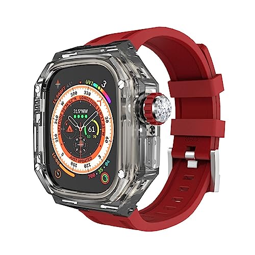 XJEIVJIC Transparentes Fluor -Gummi -Uhren -Armband, 8 Ultra 49 mm REFIT MOD Sport, IWatch Ultra 49 mm Luxus -Modifikations -Kit -Gürtel von XJEIVJIC