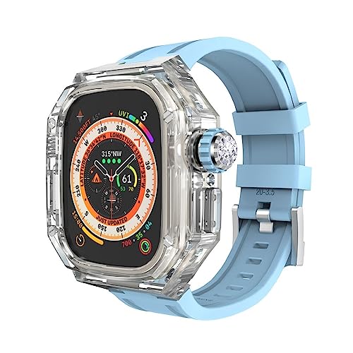 XJEIVJIC Transparentes Fluor -Gummi -Uhren -Armband, 8 Ultra 49 mm REFIT MOD Sport, IWatch Ultra 49 mm Luxus -Modifikations -Kit -Gürtel von XJEIVJIC