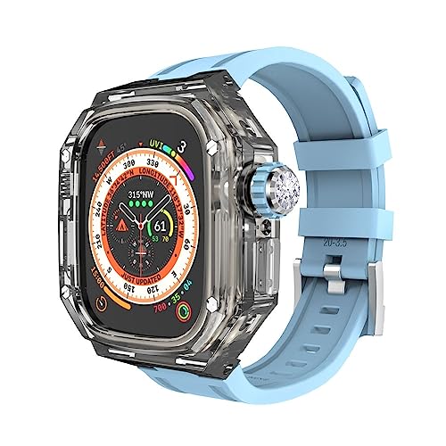 XJEIVJIC Transparentes Fluor -Gummi -Uhren -Armband, 8 Ultra 49 mm REFIT MOD Sport, IWatch Ultra 49 mm Luxus -Modifikations -Kit -Gürtel von XJEIVJIC