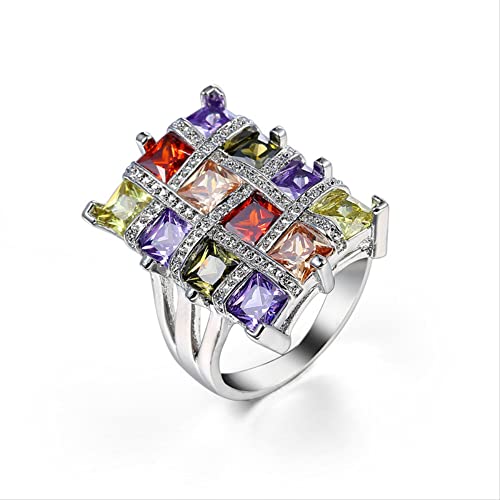 XJEIVJIC Turmaline Edelsteinplatz Multicolor Ring Women Fine Ehering Ring XJEIVJIC Turmaline Edelsteinplatz Multicolor Ring Women Fine Ehering Ring von XJEIVJIC