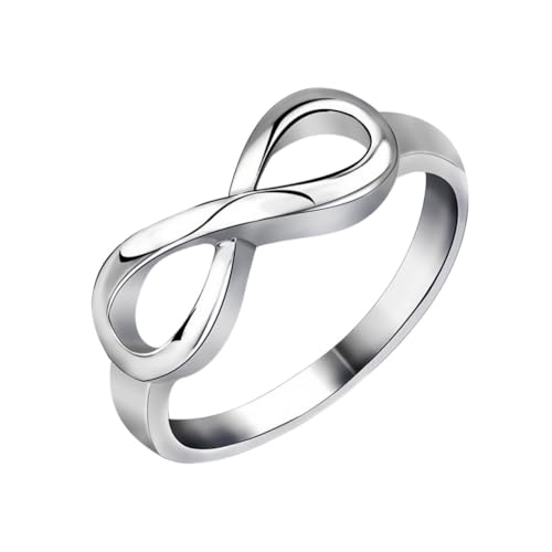 XJEIVJIC Weiße Ringe für Frauen versprechen Ringe für sie, stapelbare Eheriebands Infinity Forever Love Knot Ring von XJEIVJIC