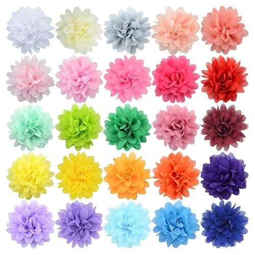 XJHHS 10 * 11 cm 10 Stück Silber Chiffon Tuch Blume Anstecknadel Abzeichen Blume Corsage Satin Blume/Rose Anstecknadel Brosche Pin für Frauen Braut von XJHHS