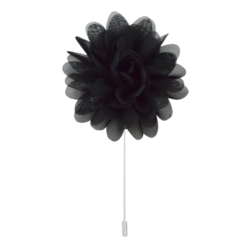 XJHHS 10 * 11 cm 4 Stück Silber Chiffon Tuch Blume Anstecknadel Abzeichen Blume Corsage Satin Blume/Rose Anstecknadel Brosche Pin für Frauen Braut von XJHHS