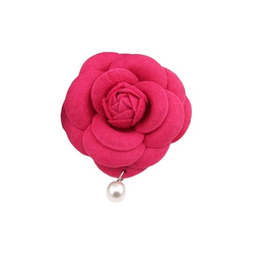 XJHHS 3 teile/satz 70mm Wolle Perle Herren Rose Blume Revers Brosche Pin Plüsch Tuch Rose Broschen Für Frauen hochzeit Broschen Mit Perle Anhänger von XJHHS