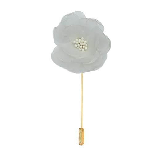 XJHHS 4 * 9CM 10/20PCS Gaze Chifofn Gold Satin Blume Anstecknadel Abzeichen Blume Corsage Satin Blume/Rose Anstecknadel Brosche Pin Für Frauen Braut von XJHHS