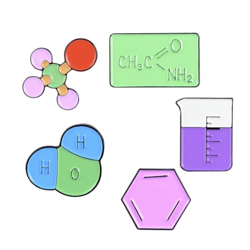 XJHHS 5/9PCS 30mm Set Molecular Science Brosche Gemischte Emaille Brosche Pins Bulk Set Niedliche Emaille Brosche Pins Abzeichen Für Frauen Männer Anstecknadel Abzeichen von XJHHS
