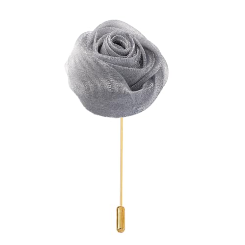 XJHHS 5 * 9 cm 3/6 stücke Gold Pin Gold Satin Blume Anstecknadel Abzeichen Blume Corsage Satin Blume/Rose Anstecknadel Brosche Pin Für Frauen Braut von XJHHS