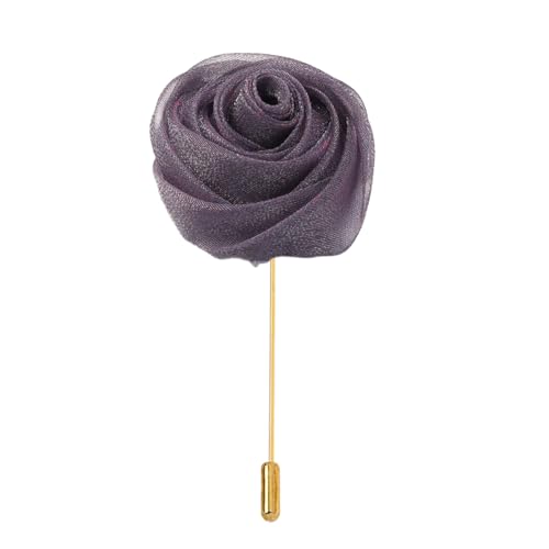 XJHHS 5 * 9 cm 3/6 stücke Gold Pin Gold Satin Blume Anstecknadel Abzeichen Blume Corsage Satin Blume/Rose Anstecknadel Brosche Pin Für Frauen Braut von XJHHS