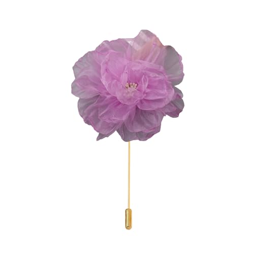 XJHHS 9 * 11CM 5/10PCS Gold Satin Blume Anstecknadel Abzeichen Blume Corsage Satin Blume/Rose Anstecknadel Brosche Pin Für Frauen Braut von XJHHS