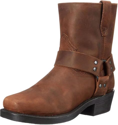 Cowboystiefel für Herren, Cowboy- und Bikerstiefel, Leder-Westernstiefel, rutschfeste Schnürstiefel bis zur Mitte der Wade,Braun,41 EU Cowboystiefel für Herren, Cowboy- und Bikerstiefel, Leder-Westernstiefel, rutschfeste Schnürstiefel bis zur Mitte der Wade,Braun,41 EU von XJKBZGE
