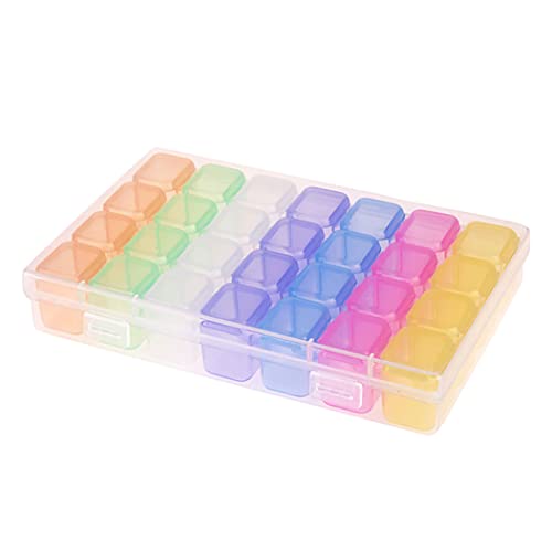 1pack 28 Grids Diamond Stickerei Box Plastiklagerboxen Nagel Art Accessoires Organizer Juwelier Aufbewahrungsbox für kleine Gegenstände farbenfroh, 5D Kit von XJKLBYQ