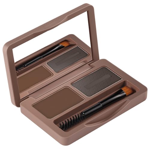 Augenbrauenpulver -Make -up -Kit, 2 Farbaugenbrauenkonturpalette, Augenbrauenpulver Duo Bildhauerkit für Mädchen Frauen (Dunkelbraun und Grau) von XJKLBYQ