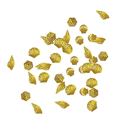Nagelkunststollen Gold Star Moon Nagelperlen Metall Aufkleber Glitter DIY Nails Dekoration, Nagelkunststollen von XJKLBYQ
