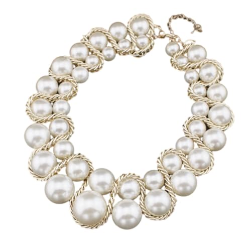 XJKLBYQ Perle Choker Halskette Vintage -Ketten -Halsketten -Schmuckgeschenke für Mädchen Frauen, Perle Halshalskette von XJKLBYQ