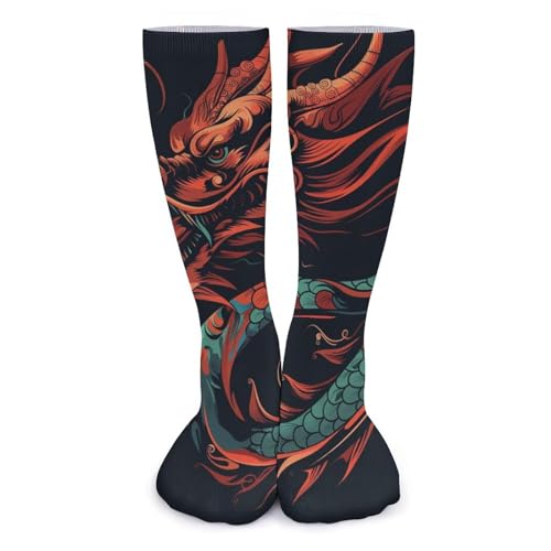 XJLAPWS Crew Socken Chinesischer Drache Weiche Socken Crew Socke Strümpfe Lange Socken Für Männer Frauen von XJLAPWS