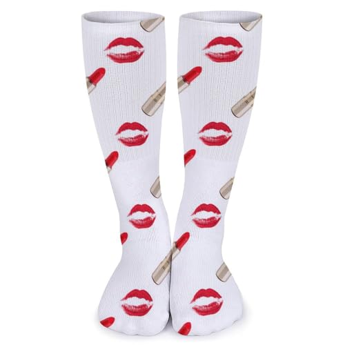 XJLAPWS Crew Socken Lippenstift Und Make-Up Weiche Socken Crew Socke Strümpfe Lange Socken Für Männer Frauen von XJLAPWS