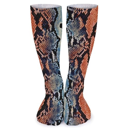XJLAPWS Crew Socken Python Schlange Tiermuster Weiche Socken Crew Socke Strümpfe Lange Socken Für Männer Frauen von XJLAPWS