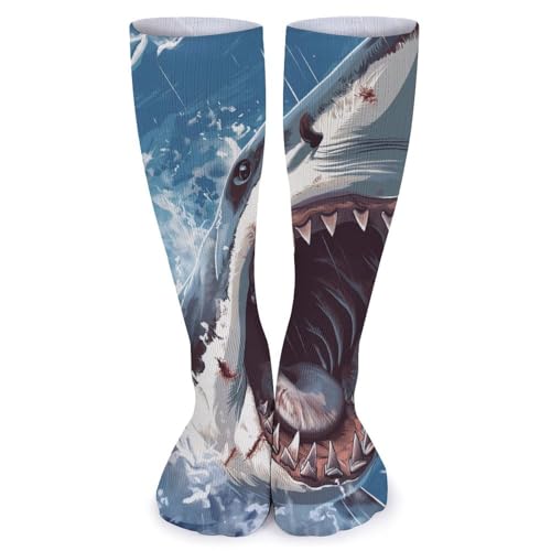 XJLAPWS Crew Socken Weißer Hai Weiche Socken Crew Socke Strümpfe Lange Socken Für Männer Frauen von XJLAPWS