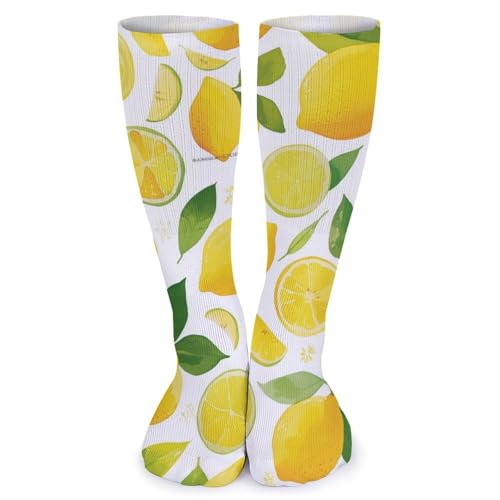 XJLAPWS Crew Socken Zitrone Muster Weiche Socken Crew Socke Strümpfe Lange Socken Für Männer Frauen von XJLAPWS