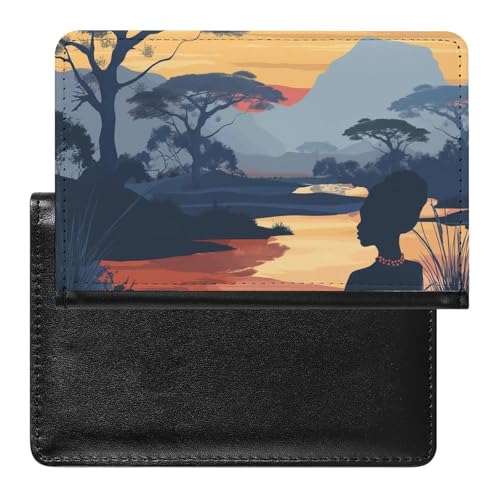 XJLAPWS Reisepasshülle Etui Afrikanische Frau Pu Leder Reisepasshülle Mit Kartenschlitz von XJLAPWS