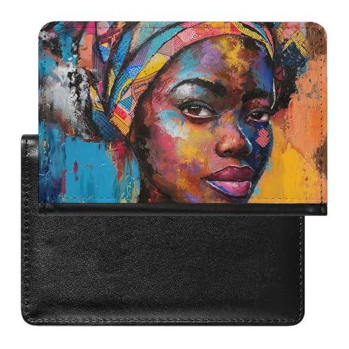 XJLAPWS Reisepasshülle Etui Afrikanische Frau Pu Leder Reisepasshülle Mit Kartenschlitz von XJLAPWS