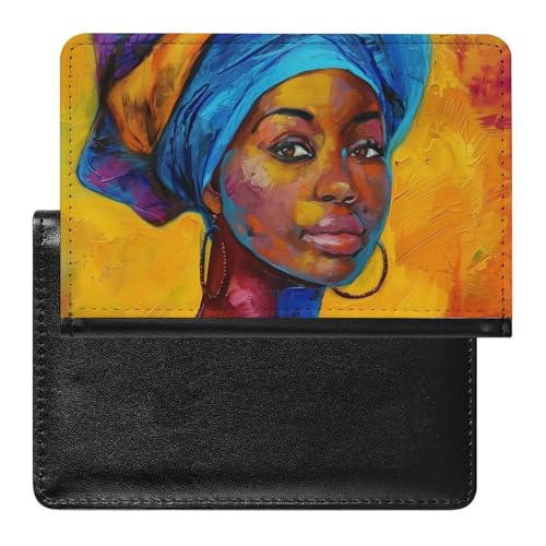 XJLAPWS Reisepasshülle Etui Afrikanische Frau Pu Leder Reisepasshülle Mit Kartenschlitz von XJLAPWS
