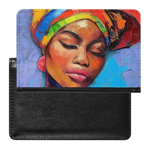 XJLAPWS Reisepasshülle Etui Afrikanische Frau Pu Leder Reisepasshülle Mit Kartenschlitz von XJLAPWS