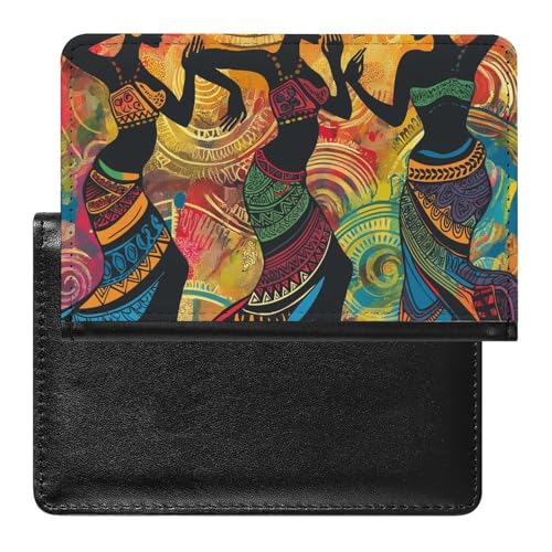 XJLAPWS Reisepasshülle Etui Ethnische Frauen Afrikanische Frau Pu Leder Reisepasshülle Mit Kartenschlitz von XJLAPWS