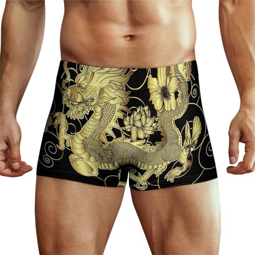 XJLAPWS Unterhosen Für Männer Drache Unterwäsche Stretch Boxershorts Für Männer von XJLAPWS