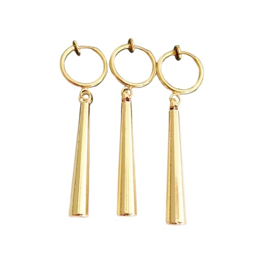 XJPXGIND 3Pcs Set Roronoa Zoro Ohrringe Ohrclips Gold Farbe Kleine Geometrische Nicht Pierced Schmuck Hip Hop Großhandel Anhänger Ohrringe von XJPXGIND