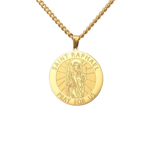 XJPXGIND Erzengel Heiliger Raphael Siegel Halskette Heilung Engel Gebet Anhänger Kette Judentum Amulett Schmuck Geschenk von XJPXGIND