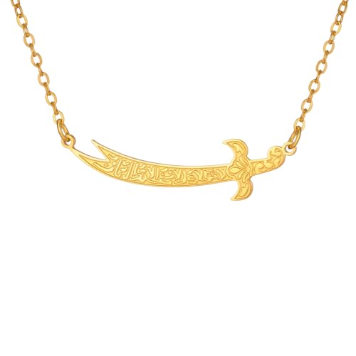 XJPXGIND Imam Ali Zulfiqar Sword Necklace Women Men Arabic Islamic Muslim Rune Carving Necklaces Religious Talisman Jewelry Gifts XJPXGIND Imam Ali Zulfiqar Sword Necklace Women Men Arabic Islamic Muslim Rune Carving Necklaces Religious Talisman Jewelry Gifts von XJPXGIND