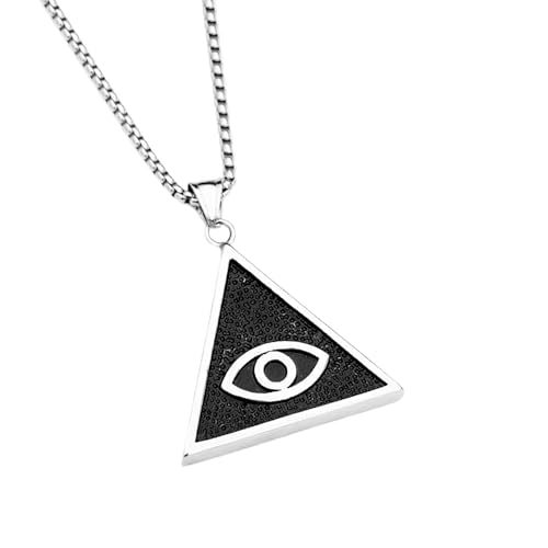 XJPXGIND Mode Vintage Freimaurer Biker Anhänger Unisex Einfache All Seeing Eye Halskette Amulett Schmuck Geschenk Dropshipping von XJPXGIND