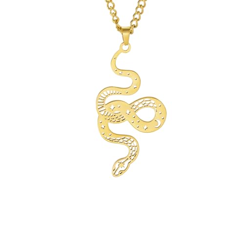 XJPXGIND Punk Snake Pendant Necklace for Men Gothic Ouroboros Animal Serpent Necklaces Hip Hop Party Jewelry Gift von XJPXGIND