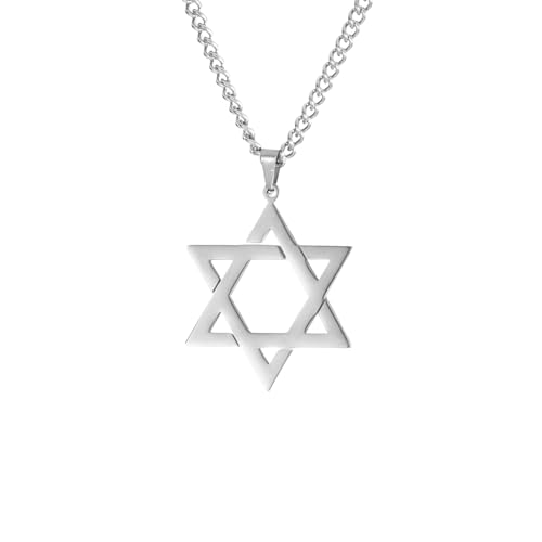 XJPXGIND Star of David Pendant Necklace Women Men Gold Silver Black Color Classic Six pointed Star Jewish Jewelry von XJPXGIND
