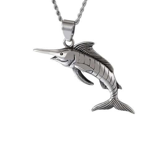 XJPXGIND Unisex Gothic Halskette Punk Vintage 316L Thunfisch Form Herren Anhänger Gothic Biker Tier Anhänger Halskette Mode Schmuck Geschenke Großhandel Glückwunsch Geschenke von XJPXGIND