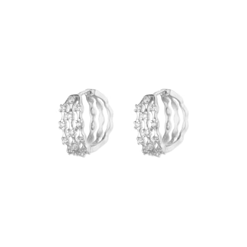 Zircon Geometric Three layer C shape Earrings For Women Gold Color Hoop Earrings Aesthetic Luxury Jewelry Fashion Gifts von XJPXGIND