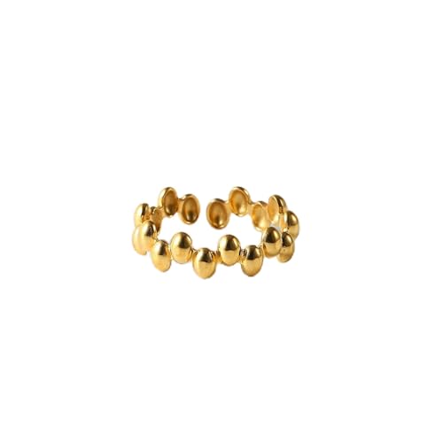 XJruixi Vintage Edelstahl Schmuck Goldene Haube Öffnung Perlen Französischer Stil Ring Verstellbare Ringe Frauen Hochzeitsgeschenk XJruixi Vintage Edelstahl Schmuck Goldene Haube Öffnung Perlen Französischer Stil Ring Verstellbare Ringe Frauen Hochzeitsgeschenk von XJruixi