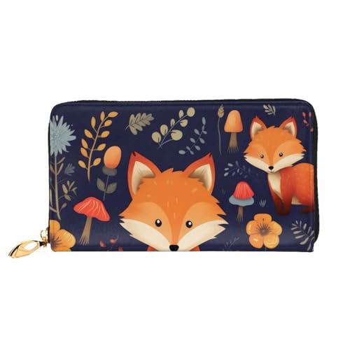 XKBFKLKMC 3D-Geldbörse für Damen, niedliches Tiermotiv, Fuchs, Blume, großes Fassungsvermögen, PU-Leder, Clutch-Tasche mit Reißverschluss, Kartenhalter, Kredit-Münzgeldbörsen für Alltag, Reisen XKBFKLKMC 3D-Geldbörse für Damen, niedliches Tiermotiv, Fuchs, Blume, großes Fassungsvermögen, PU-Leder, Clutch-Tasche mit Reißverschluss, Kartenhalter, Kredit-Münzgeldbörsen für Alltag, Reisen von XKBFKLKMC