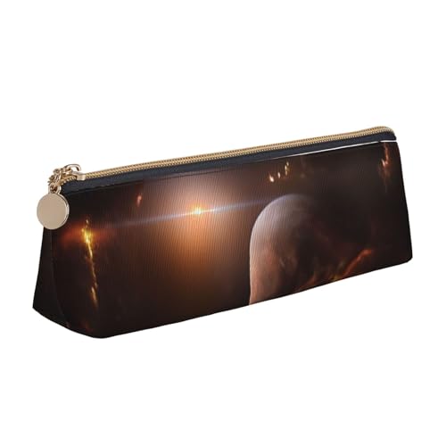 XKBFKLKMC Federmäppchen aus Leder, mit Glitzer-Pailletten, Punktemappe, Schreibwaren-Organizer mit Reißverschluss, für Damen und Herren, für Schule, Büro, Galaxy Space Planet, Einheitsgröße von XKBFKLKMC