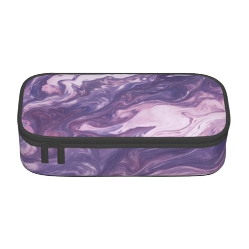 XKBFKLKMC Federmäppchen mit Gitarrenmalerei, 3D-Druck, großes Fassungsvermögen, mit Fächern, Schul-Federmäppchen, Schreibwaren-Organizer, Federmäppchen für Mädchen, Jungen, Studenten, Dunkelviolette von XKBFKLKMC