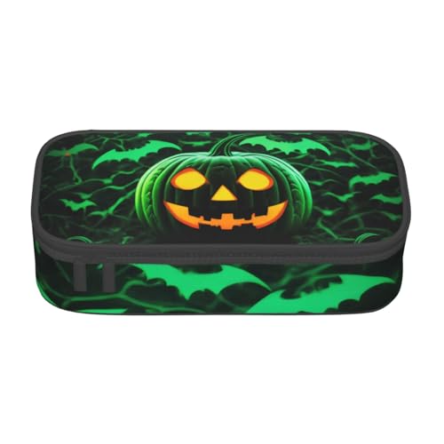 XKBFKLKMC Federmäppchen mit niedlichem Eulen-3D-Druck, großes Fassungsvermögen, mit Fächern, Schul-Federmäppchen, Schreibwaren-Organizer, Federmäppchen für Mädchen, Jungen, Studenten, Green Ghost von XKBFKLKMC