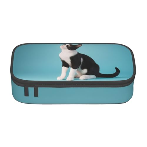 XKBFKLKMC Federmäppchen mit niedlichem Eulen-3D-Druck, großes Fassungsvermögen, mit Fächern, Schul-Federmäppchen, Schreibwaren-Organizer, Federmäppchen für Mädchen, Jungen, Studenten, katze von XKBFKLKMC