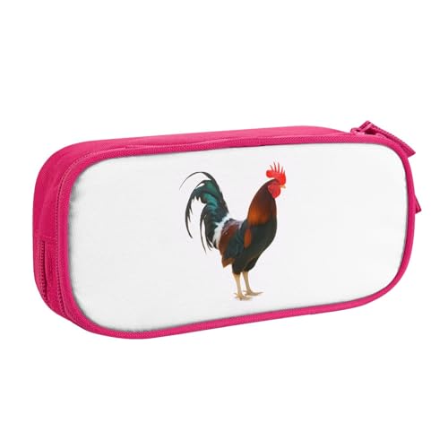 XKBFKLKMC Federmäppchen mit niedlichem Hahn-Aufdruck, großes Fassungsvermögen, Federmäppchen mit Reißverschluss, Federmäppchen, Schreibwaren-Tasche, Aufbewahrungs-Organizer für Jungen, Mädchen von XKBFKLKMC