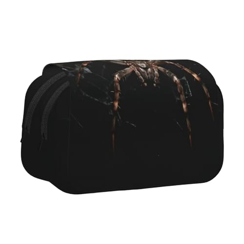 XKBFKLKMC Großes Federmäppchen mit Totenkopf-Motiv, 3D-Druck, doppelte Reißverschlüsse, stilvolle Schreibwaren-Aufbewahrungs-Organizer für Schule, Studenten, Mädchen, Jungen und Erwachsene, Gruselige von XKBFKLKMC