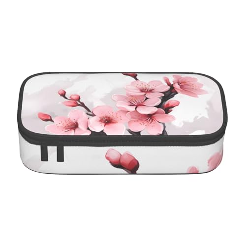 XKBFKLKMC Group of Marokkanisches Geome 3D-Druck Federmäppchen Große Kapazität mit Fächern, Schule Stifteetui Schreibwaren Organizer, Federmäppchen für Mädchen Jungen Studenten, Kirschblumen von XKBFKLKMC