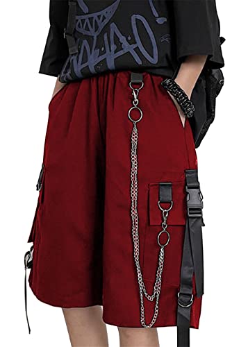 Lose Cargo Kurze Hose mit Kette Frauen Große Tasche Harajuku Kurze Hosen Pair Trendy Sommer Hip Hop Goth Shorts Lose Cargo Kurze Hose mit Kette Frauen Große Tasche Harajuku Kurze Hosen Pair Trendy Sommer Hip Hop Goth Shorts von XKBHYD