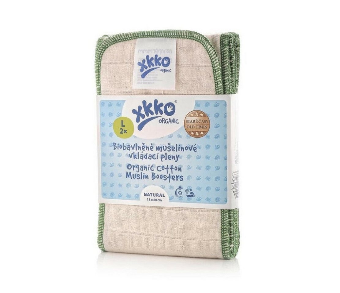 XKKO Stoffwindeln XKKO Organic Old Times - Natural, Einlagenwindeln, Größe L (2 Stück) von XKKO