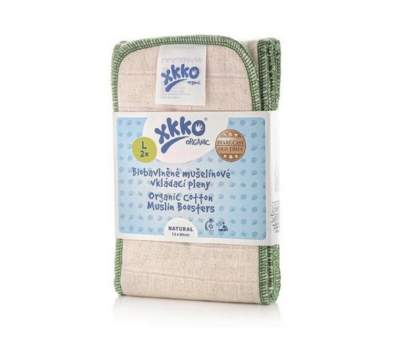 XKKO Stoffwindeln XKKO Organic Old Times - Natural, Einlagenwindeln, Größe L (2 Stück) von XKKO