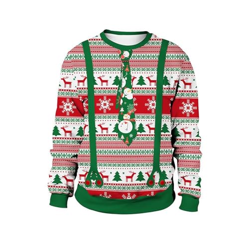 Christmas Reindeer Sweater, Xmas Sweater, Christmas Funny Jumper, Weihnachtspullover Damen Ugly, Christmas Sweatshirt, 3D Unisex Print Jumper Christmas Jumper von XKPhframe